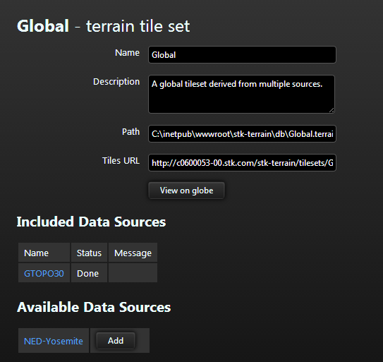 Add the NED data source to the tileset